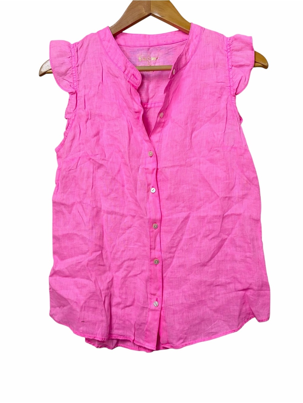 Lilly Pulitzer Briette pink linen button front shirt